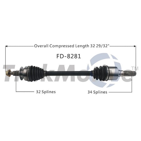 Surtrack Axle Cv Axle Shaft, Fd-8281 FD-8281